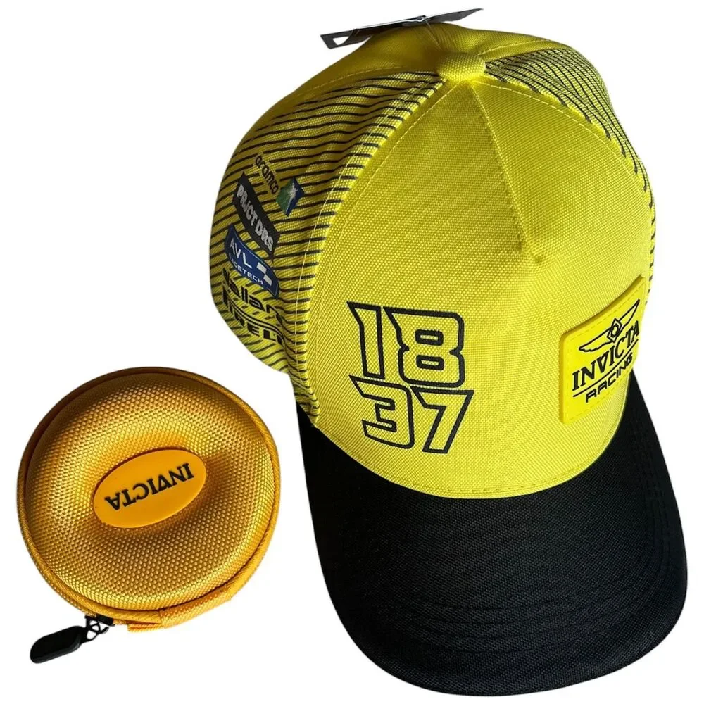 Invicta Single Watch Travel Case AND Invicta Racing Men's Hat Yellow  Brand New